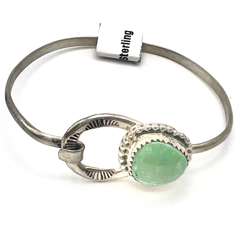 GENUINE TURQUOISE AND STERLING SILVER BRACELET